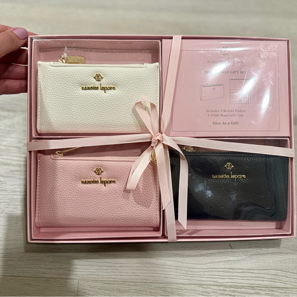 Nanette Lepore Pink, White, and Black Wallet Set - Picture 2 of 5
